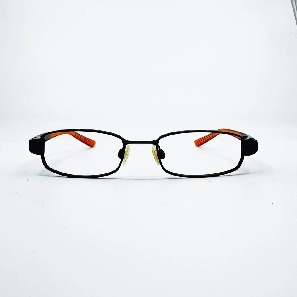 Nike Eyeglasses Mens Black Orange Rectangular NIKE 4166 008 48-18-140